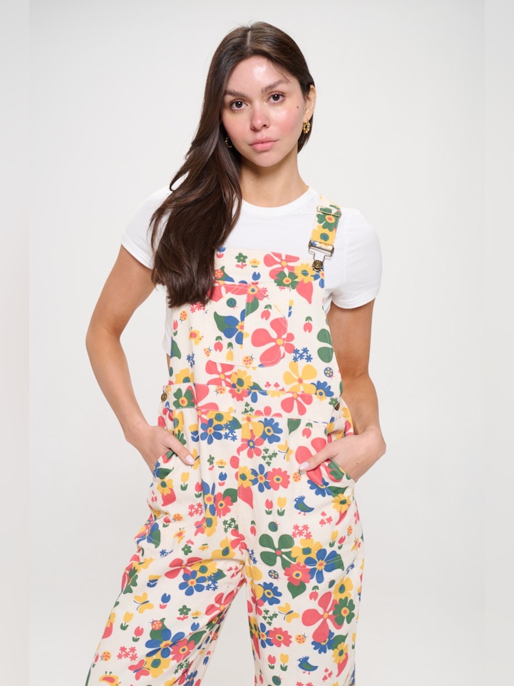 NWT sm wardrobe spring floral printed cotton overalls - Picture 2 of 11